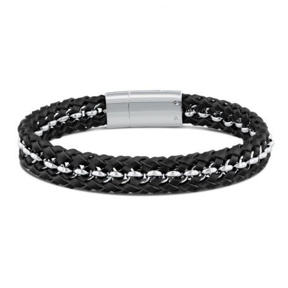 SUTTON Men's Braided Leather Bracelet - Picture 3 of 4
